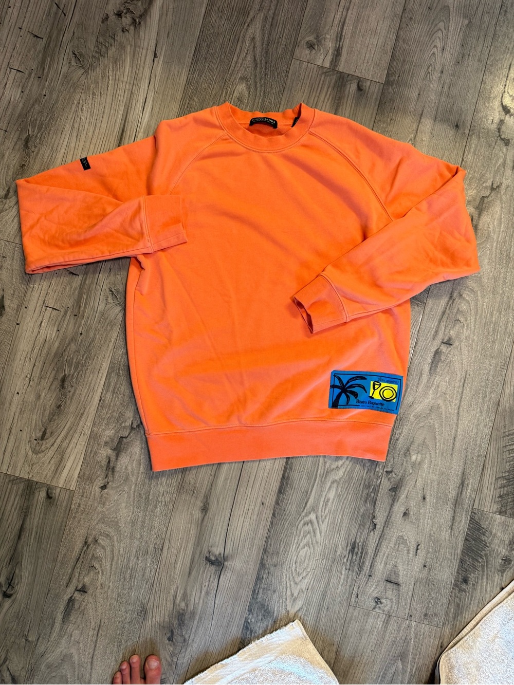 Scotch & Soda Bright Orange Crewneck Sweatshirt